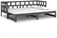 Výsuvná posteľ sivá masívna borovica 2× (90 × 200) cm, 820224 - Rám postele