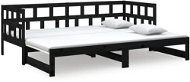 Výsuvná postel černá masivní borovice 2× (90 × 200) cm , 820226 - Rám postele