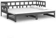 Výsuvná postel šedá masivní borovice 2× (80 × 200) cm , 820229 - Postel