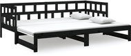 Výsuvná postel černá masivní borovice 2× (80 × 200) cm, 820231 - Postel