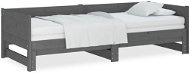 Výsuvná posteľ sivá masívna borovica 2× (90 × 190) cm, 820264 - Rám postele