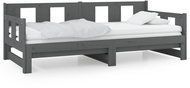 Výsuvná postel šedá masivní borovice 2× (90 × 200) cm, 820284 - Postel