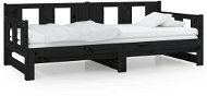 Výsuvná postel černá masivní borovice 2× (90 × 200) cm, 820286 - Rám postele