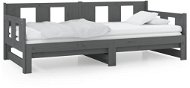 Výsuvná postel šedá masivní borovice 2× (90 × 190) cm, 820294 - Rám postele