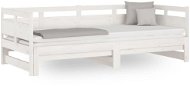 Výsuvná posteľ biela masívna borovica 2× (90 × 200) cm, 820313 - Rám postele
