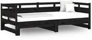 Výsuvná postel černá masivní borovice 2× (90 × 200) cm, 820316 - Rám postele
