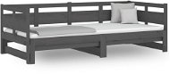 Výsuvná posteľ sivá masívna borovica 2× (90 × 190) cm, 820324 - Rám postele