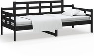 SHUMEE válenda 80 × 200 cm, masivní borové dřevo, černá, 820336 - Postel