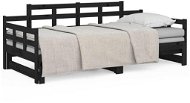 Výsuvná posteľ čierna masívna borovica 2× (80 × 200) cm, 820351 - Rám postele