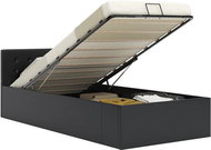 Bed frame with storage space black faux leather 100x200 cm - Bed Frame