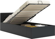 Bed frame with storage space black faux leather 90x200 cm - Bed Frame