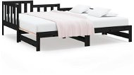 Výsuvná postel černá 2× (90 × 200 cm) masivní borovice, 820745 - Rám postele