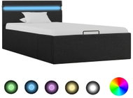 Bed frame with storage space LED dark gray textile 100x200cm - Bed Frame
