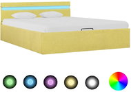 Bed frame with storage space LED green textile 140x200 cm - Bed Frame