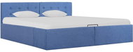 Bed frame with storage space blue textile 160x200 cm - Bed Frame