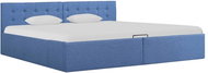 Bed frame with storage space blue textile 180x200 cm - Bed Frame