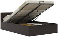 Bed frame with storage space gray faux leather 140x200 cm - Bed Frame