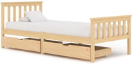 Bed frame with 2 drawers solid pine wood 100x200 cm - Bed Frame