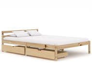Bed frame with 2 drawers solid pine wood 140x200 cm - Bed Frame
