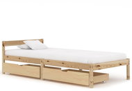 Bed frame with 2 drawers solid pine wood 90x200 cm - Bed Frame