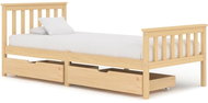 Bed frame with 2 drawers solid pine wood 90x200 cm - Bed Frame