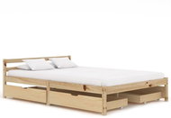 Bed frame with 4 drawers solid pine wood 140x200 cm - Bed Frame