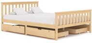 Bed frame with 4 drawers solid pine wood 140x200 cm - Bed Frame