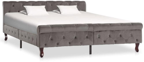 Bed frame gray velvet 160x200 cm - Bed - Main image