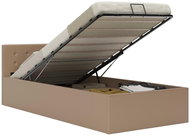 Bed frame storage space cappuccino faux leather 100x200 cm - Bed Frame