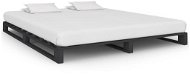 Rám postele z paliet, sivý, masívna borovica, 160 x 200 cm - Rám postele