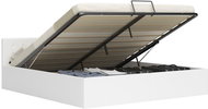 Bed frame lifting storage space white faux leather 180x200 cm - Bed Frame