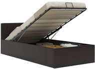 Bed frame lifting storage space gray faux leather 100x200 cm - Bed Frame