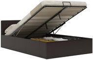 Bed frame lifting storage space gray faux leather 120x200 cm - Bed Frame