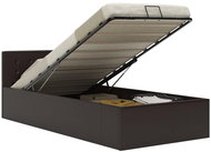 Bed frame lifting storage space gray faux leather 90x200 cm - Bed Frame