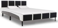 Bed frame black and white faux leather 140x200 cm - Bed Frame
