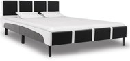 Bed frame black and white faux leather 160x200 cm - Bed Frame