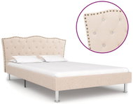 Bed frame beige textile 120x200 cm - Bed Frame