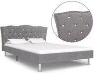 Bed frame light gray textile 120x200 cm - Bed Frame