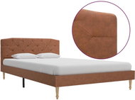 Bed frame brown textile 120x200 cm - Bed Frame
