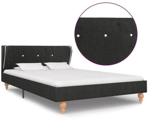Bed frame dark gray jute 120x200 cm - Bed Frame - Main image