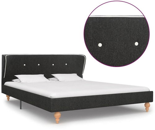 Bed frame dark gray jute 140x200 cm - Bed Frame - Main image