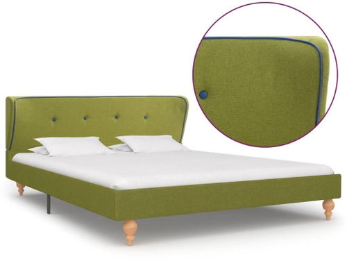 Bed frame green textile 140x200 cm - Bed Frame - Main image
