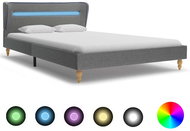 Bed frame with LED light light gray textile 120x200 cm - Bed Frame