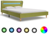 Bed frame with LED light green textile 120x200 cm - Bed Frame