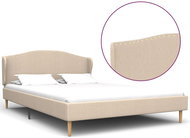 Bed frame beige textile 120x200 cm - Bed Frame