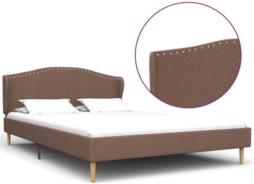 Bed frame brown textile 120x200 cm - Bed Frame - Main image