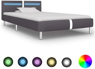 Rám postele s LED sivý umelá koža 90 × 200 cm - Rám postele
