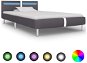 Bed frame with LED gray faux leather 90x200 cm - Bed Frame
