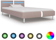 Bed frame with LED cappuccino faux leather 90x200 cm - Bed Frame