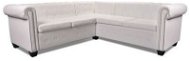 Chesterfield 5-seater Sofa White Leather - Sofa